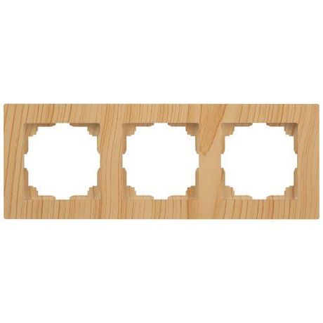 Рамка для розеток и выключателей Intro Accent 6-503-11 на 3 поста, СУ, сосна | Б0063795 ЭРА