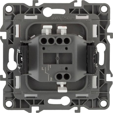 Выключатель одноклавишный скрытого монтажа медь 10А 250В автоматические (безвинтовые) ЭРА 12 12-1101-14 - Б0019278