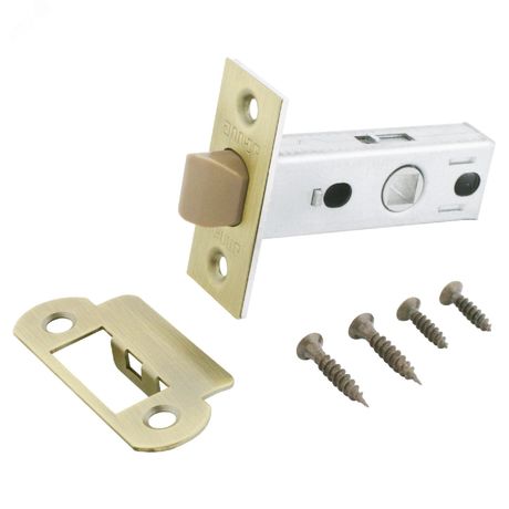 Защелка врезная универсальная без ручек для деревянных межкомнатных дверей, АЛЛЮР АРТ L45-8-P MAB бронза матовая - 12336 ПТК