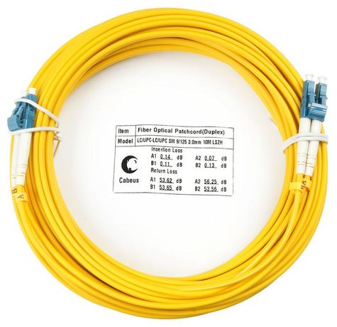 Шнур оптический FOP(d)-9-LC-LC-10m duplex LC-LC 9/125 sm 10м LSZH Cabeus 7515c