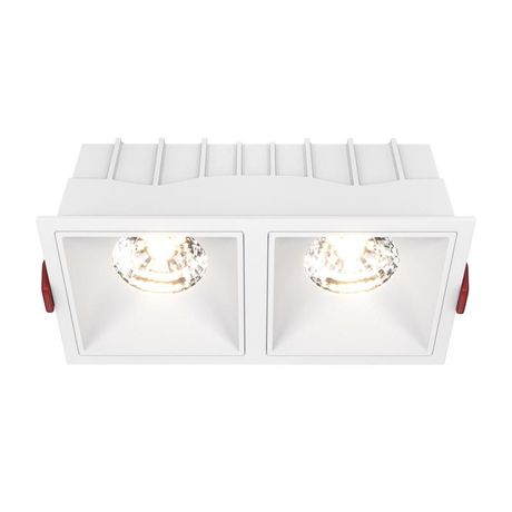 Светильник встраиваемый Downlight Alfa LED 3000K 2x15Вт 36 град. Dim Triac IP20 CRI90 Белый двойной квадрат 63х167х85мм 2250Лм - DL043-02-15W3K-D-SQ-W Maytoni