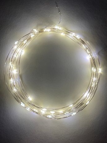 Гирлянда светодиодная Нить 5 м теплый свет, на эл.пит.АА, ENIN -5NW (100/2500) | Б0047960 ЭРА