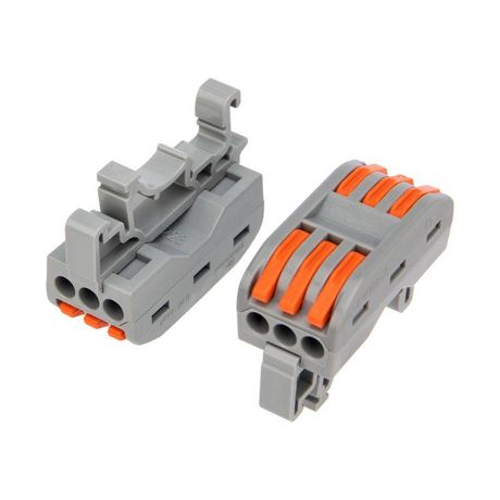 Клемма строительно-монтажная СМК проходная 222-423D 3п 0.08-4кв.мм с креплением на DIN-рейку сер. (уп.50шт) Rexant 07-5238 MEET