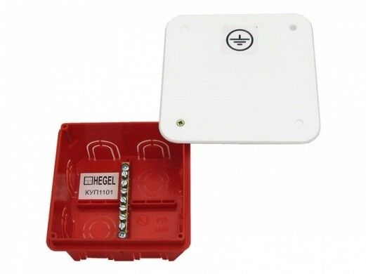 Коробка распределительная СП 90х90х50мм IP20 для уравн. потенциалов HEGEL КУП1101-И