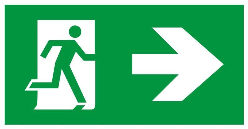 Самоклеящаяся этикетка INFO-SSA-128 бэклит 259x135мм Человек-стрелка зеленая SSA-103 | Б0064725 ЭРА