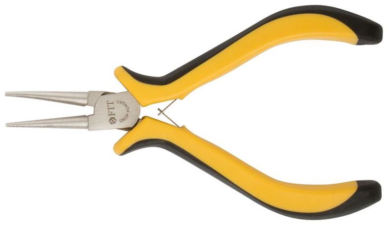 Профи никелированное покрытие черно-желтые мягкие ручки 125 мм - 51637 Круглогубцы ''мини'' РОС