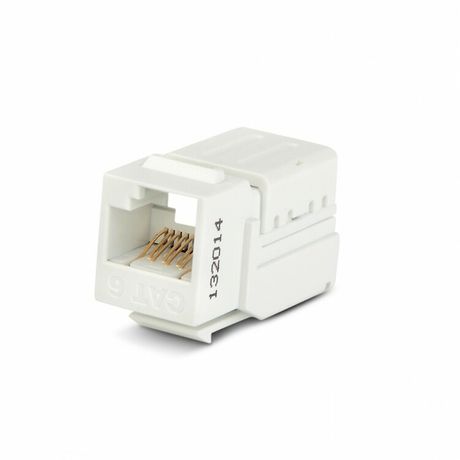 Вставка Keystone Jack KJNE-8P8C-C6-90-WH RJ-45(8P8C), категория 6, 110 IDC, заделка с помощью NE-TOOL, белая | 46044 Hyperline