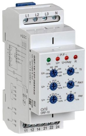 Реле фаз ORF-10 3ф. 2 конт. 127-265В AC с контр. нейтр. | ORF-10-127-265VAC ONI IEK