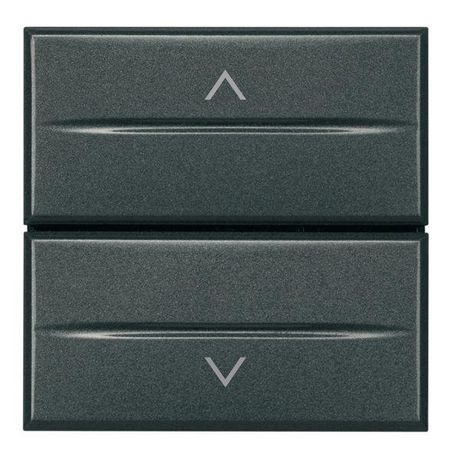 Кнопка двойн. с блокировкой 1п (NO) + 10А 250В 2мод. Axolute антрацит Leg BTC HS4037/2 Legrand