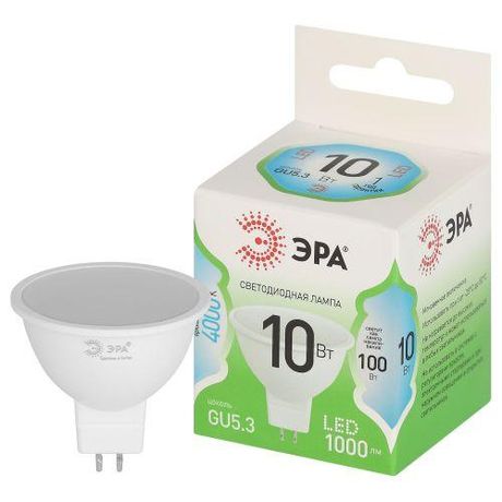 Лампа светодиодная LED 10 Вт 1000Лм 4000К MR16-10W-840-GU5.3 GU5.3 софит яркий белый свет Green Line - Б0067064 ЭРА