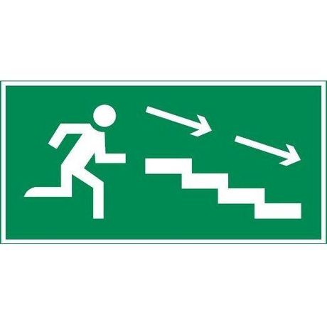 Знак "ПО ЛЕСТНИЦЕ ВНИЗ ВПРАВО" 300х150мм для аварийно-эвакуационного светильника Giant/Vision/Twofold/Evade VARTON V5-EM03-60.003.037 VARTA