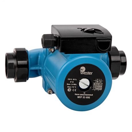 Насос циркуляционный WCP 25-60G 130мм, 2.7 м3/час, напор 6м, с гайками - WCP25-60G130 Wester 0-18-0035 WESTER арт. 0-18-0035