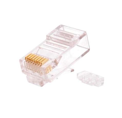 Коннектор RJ45/8P8C под витую пару кат.6 (класс E) 250МГц 50мкд универс. ножи неэкран. со вставкой (уп.100шт) NIKOMAX NMC-RJ88RZ50UE3-100 ЭКО04770