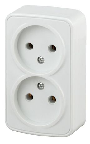 Розетка однофазная наружная (открытой установки) без шторок белый 16А 250В IP20 3-203-01 Intro Polo - Б0053565 ЭРА