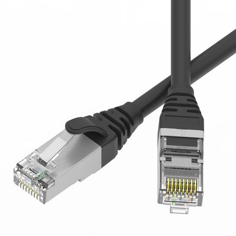 Патч-корд экранированный SLIM CAT6 U/FTP 4х2, 28 AWG, LSZH, чёрный, 0,2м - RN6UF4502BK-28 ДКС