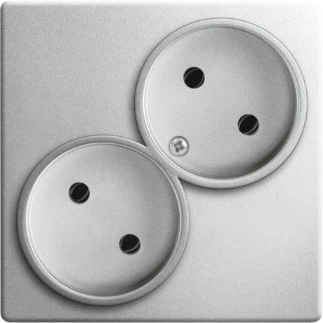 Розетка двойная без заземления 2x2Р 16A 250В цвета алюминий S24 Harmonie | 2450457-033 Simon