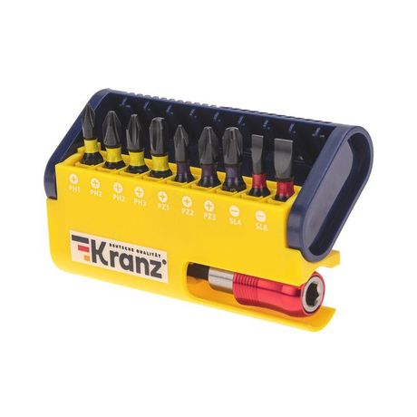 Набор бит с магнитным держателем, пластиковый кейс, 10 шт | KR-92-0466 Kranz