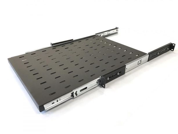 Полка выдвижная с 19дюйм креплением глубина 600мм нагрузка до 20кг для шкафов TTB глубиной 800-1200мм (RAL 9004) TSS3-600-RAL9004 черн. Hyperline 445961