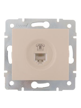 Розетка телефонная 1-м СП Karina RJ11 механизм крем. LEZARD 707-0388-137
