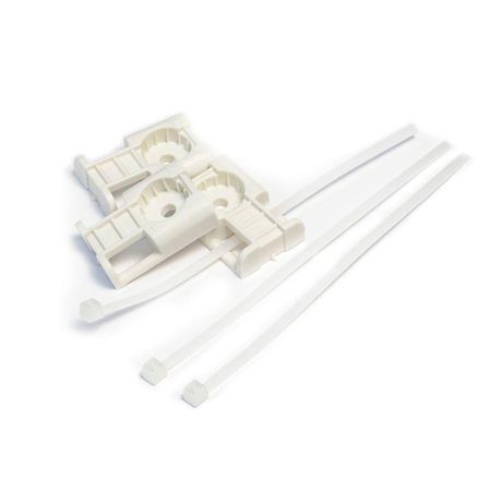 Комплекты крепления площадка для прямого монтажа белая со стяжкой 2,5х100 мм (100 шт) | PR13.02512 Промрукав Строитель