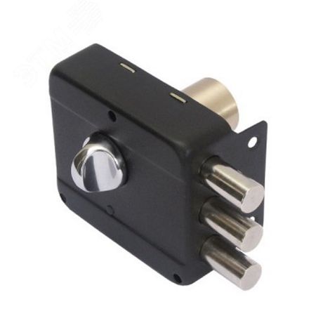 Замок накладной цилиндровый для деревянных дверей, АЛЛЮР ЗН 1-3-1 черный - 1571 ПТК