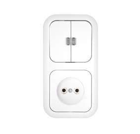 Беларусь Блок 2 кл выкл С индик+розетка 2В-РЦ-671 - Bylectrica