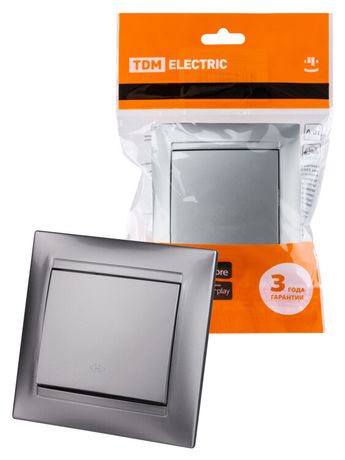 Перекрестный выключатель 1-кл. 10А серебр. металлик "Лама" | SQ1815-0236 TDM