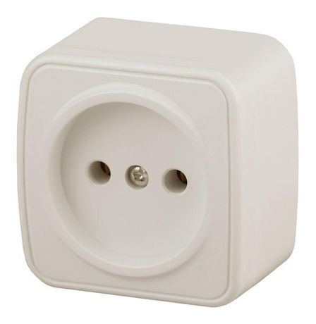 Розетка однофазная наружная (открытой установки) без шторок слоновая кость 16А 250В IP20 винтовые зажимы 3-201-02 Intro Polo - Б0036124 ЭРА