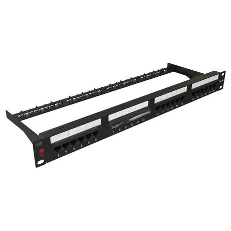 """Патч-панель 19"""", 24 порта RJ-45, категория 5e, Dual IDC, с задним кабельным организатором, цвет черный""" - PP 1901U.S245EU.M SYSMATRIX