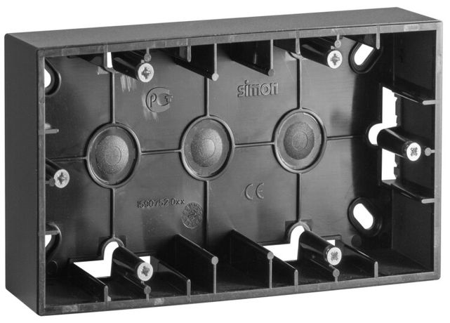 Коробка подъемная на 2 поста для накладного монтажа цвета графит S15 - 1590752-038 Simon