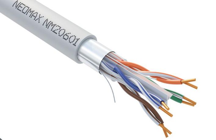 Кабель витая пара F/UTP кат.6 4х2х23AWG (0.57мм) solid CU PVC сер. (NM20601) (уп.305м) NEOMAX 1351305