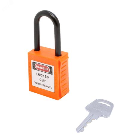 Замок безопасности навесной нейлоновая дужка BD-G17 Orange - 10290 ПТК
