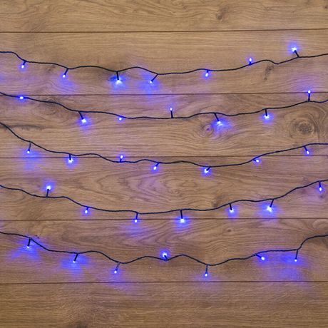 Гирлянда светодиодная "Твинкл Лайт" 4м 25LED син. 4.8Вт 220-240В IP20 с контроллером 8 режимов провод ПВХ темн. зел. Neon-Night 303-013