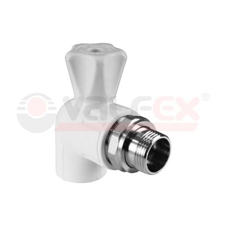 Кран для радиатора угловой 20 х 1/2' полипропиленовый PPR белый - 00000015719 VALFEX 10148020