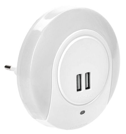 Светильник LIGHTING-ночник светодиодный 001 круг с USB разъемом и датчиком освещенности 220 В - LDNN5-001-SQ-P-00-S-K01 IEK