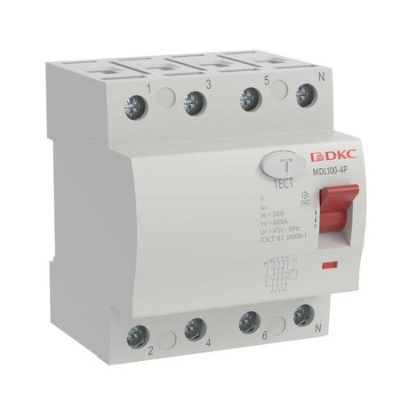 Выключатель дифференциального тока YON max MDL100 3п+N 30mA 25A типАС | MDL100-4P2-25-AC DKC ДКС