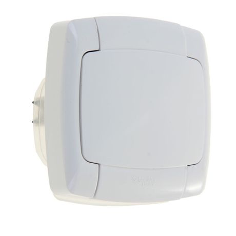 Розетка 1-м СП Рондо 16А IP44 250В с заземл. защ. шторки крышкой бел. SchE RS16-126B-BI Schneider Electric