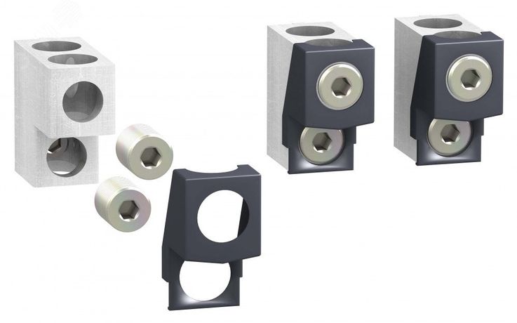 Комплект 3 клемм. 35-240кв.мм+2 раздел. пол. для NSX400/630 (уп.3шт) SchE LV432481 APC