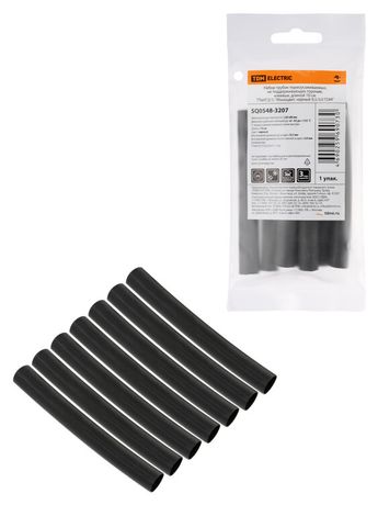 Набор трубок термоусаживаемых, клеевых "Моноцвет, черный 9,5/3,0 " | SQ0548-3207 TDM