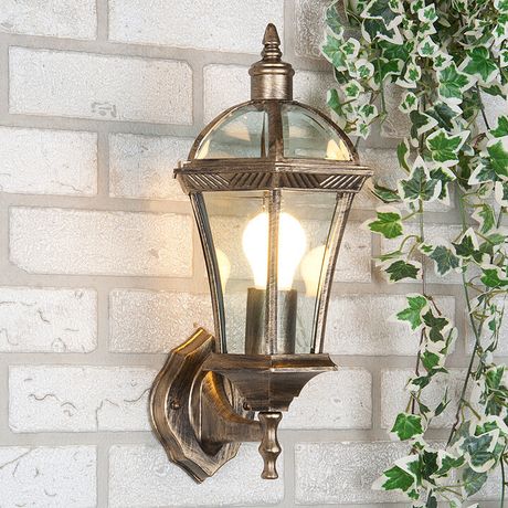 Светильник садово-парковый Capella черное золото настенный | a024993 Elektrostandard