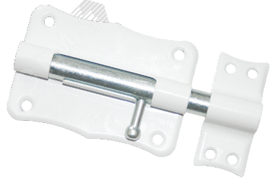 Шпингалет Кунгур ЗТ2-85 полимер.белый фигурный - 13012 ПТК