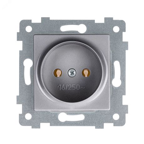 Аксиома Механизм розетки одноместной скрытой установки РС16-452 Алюминий - 121020 Кунцево