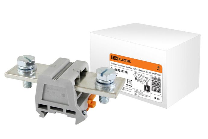 Клемма болтовая силовая КБС-150 кв.мм. серая 300А | SQ0833-0108 TDM