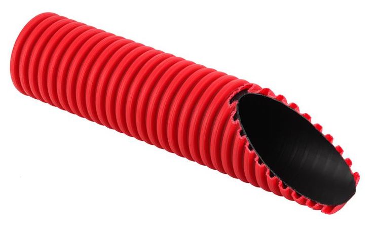 Труба гофрированная двустенная ПНД/ПНД жесткая d200/178.7мм с муфтой и уплотн. кольцом красн. (уп.6м) Ruvinil ТЖ-КЛ0-200К TYCO