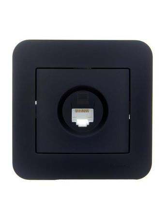 Розетка компьютерная 1-м СП ASTI IP20 RJ45 в сборе Cat 5e черн. бархат LEZARD 7081-4242-139