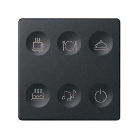 Выключатель сенсорный 6-кл. СП Simon 82 Sense IP20 с тематич. маркир. Т2 графит 8000664-038