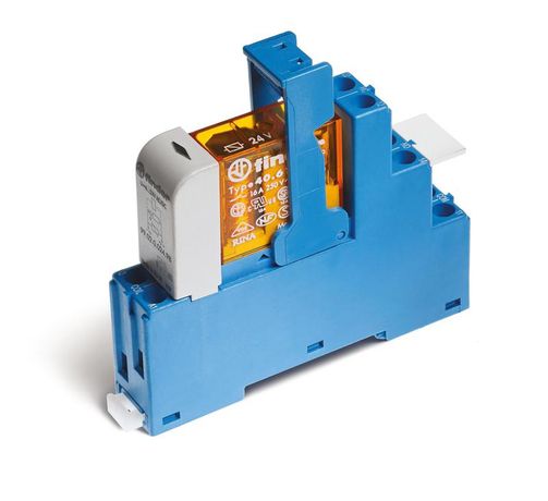 Интерфейсные модули реле с клипсой-держателем, Светодиод, AgCdO, 1CO 16A, 12VAC, Блистерная упаковка 1 реле, - 486180120060SPB FINDER 48.61.8.012.0060SPB