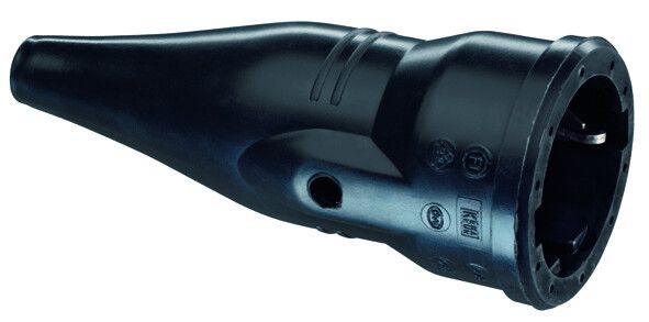 Кабельная резиновая розетка прямой ввод с мультизаземлением IP44 16A 2P+E 250V, чёрный - 1479090 ABL SURSUM