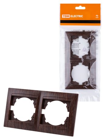 Рамка 2-х постовая горизонтальная венге "Лама" | SQ1815-0430 TDM