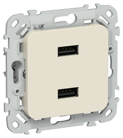 Розетка USB СП FLITE РЮ-2-ФлСл AA 2.1А механизм сливочный IEK FI-U21-D31-K86 IEK арт. FI-U21-D31-K86